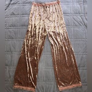 Forever 21 Velvet Rose Gold Lounge Pants